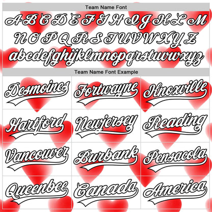 Custom White Black 3D Love Heart Valentine's Day Authentic Baseball Jersey - Sky-Custom