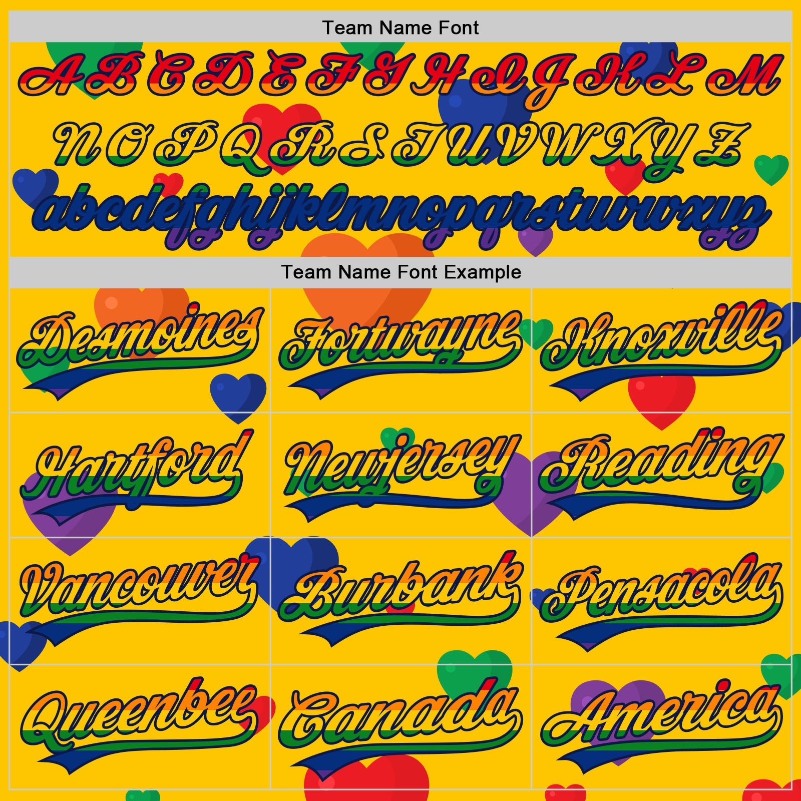 Custom Yellow Rainbow-Black 3D Love Heart Valentine's Day Authentic Baseball Jersey - Sky-Custom