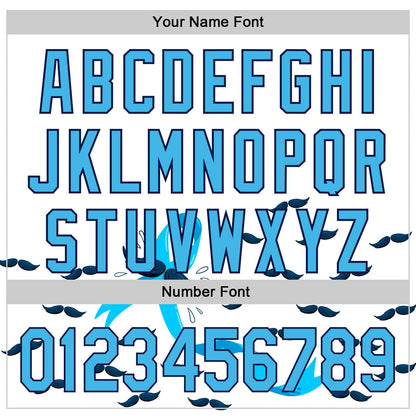 Custom White Sky Blue-Navy 3D Prostate Cancer Ribbon Authentic Baseball Jersey - Sky-Custom