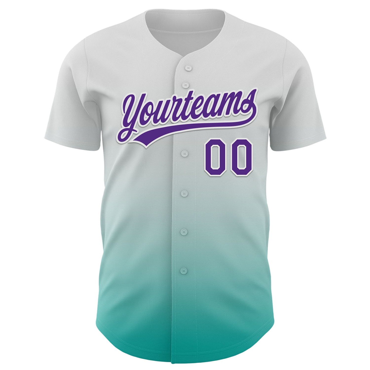 Custom White Purple-Aqua 3D Testicular Cancer Ribbon Authentic Baseball Jersey - Sky-Custom