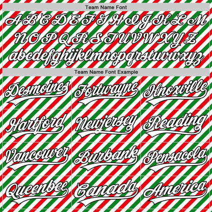 Custom White Black Red-Kelly Green 3D Funny Christmas Authentic Baseball Jersey - Sky-Custom