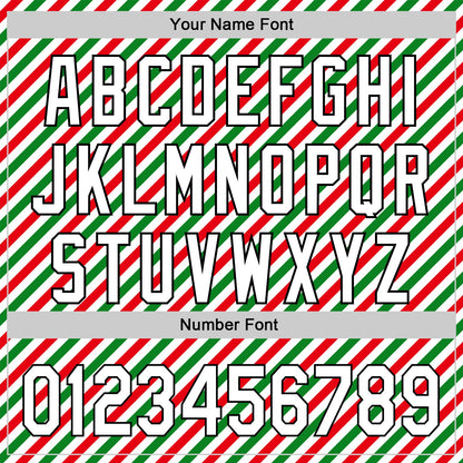 Custom White Black Red-Kelly Green 3D Funny Christmas Authentic Baseball Jersey - Sky-Custom