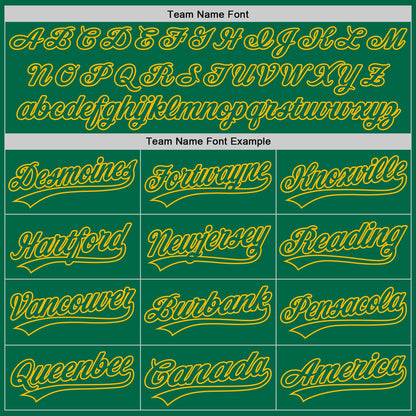 Custom Kelly Green Gold 3D Funny Christmas Authentic Baseball Jersey - Sky-Custom