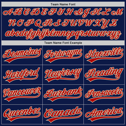 Custom Navy Red-Cream 3D Funny Christmas Authentic Baseball Jersey - Sky-Custom
