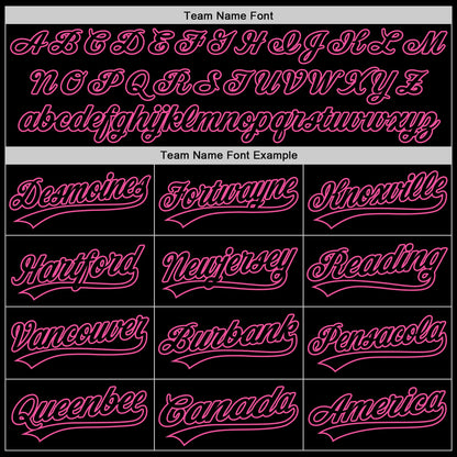 Custom Black Pink 3D Love Valentine's Day Authentic Baseball Jersey - Sky-Custom