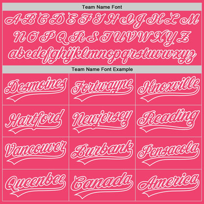 Custom Neon Pink White 3D Love Heart Valentine's Day Authentic Baseball Jersey - Sky-Custom