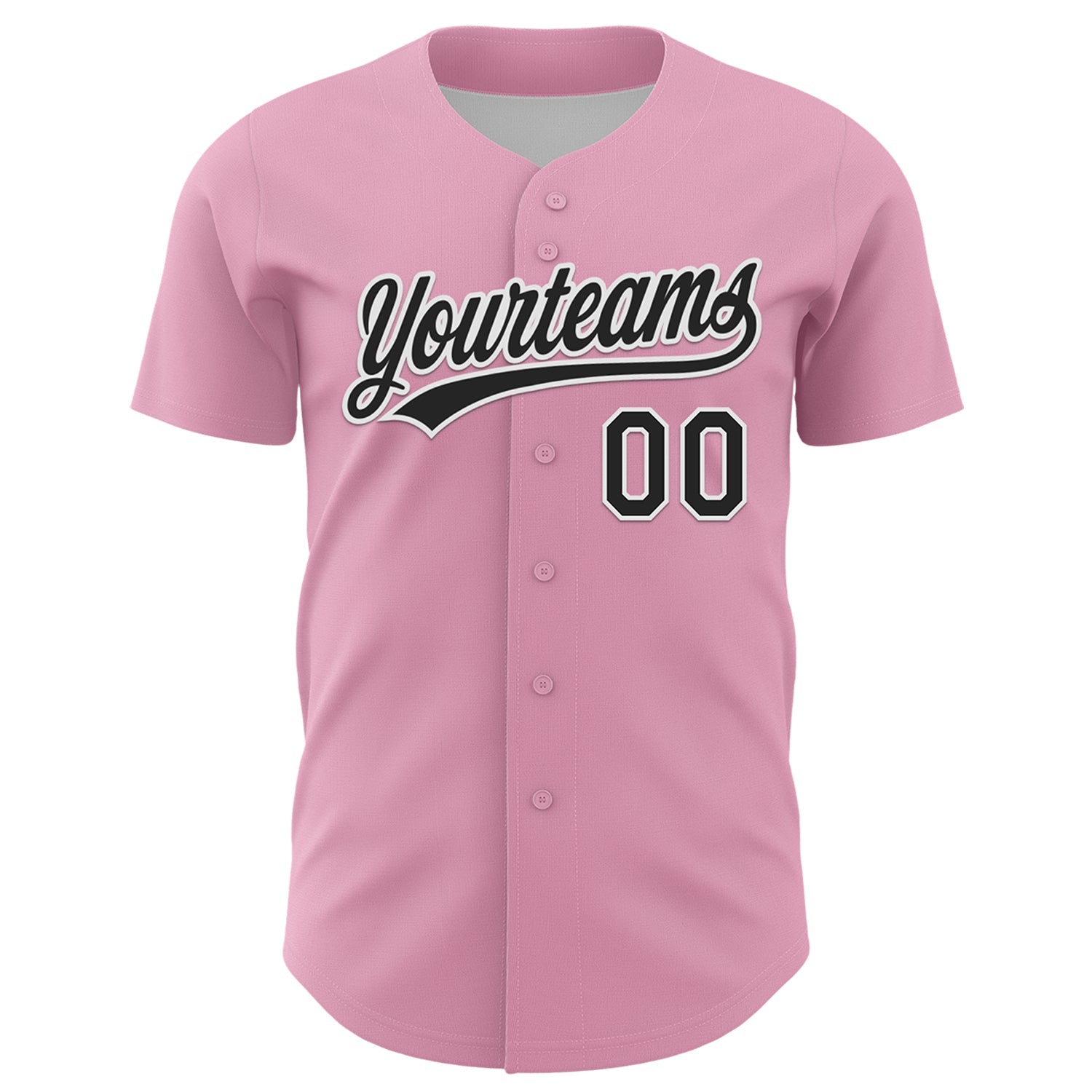 Custom Light Pink Black-White 3D Love Heart Valentine's Day Authentic Baseball Jersey - Sky-Custom