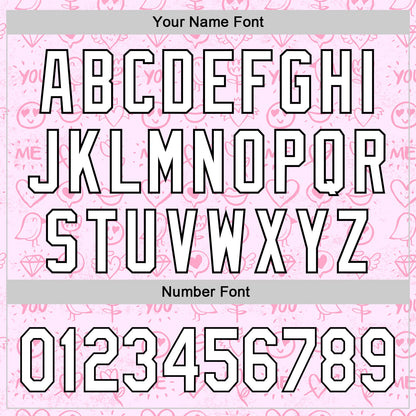 Custom Light Pink White-Black 3D Love Heart Valentine's Day Authentic Baseball Jersey - Sky-Custom