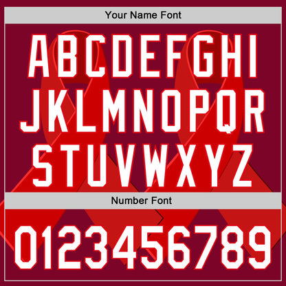 Custom Maroon White-Fire Red 3D Blood Cancer Ribbon Authentic Baseball Jersey - Sky-Custom