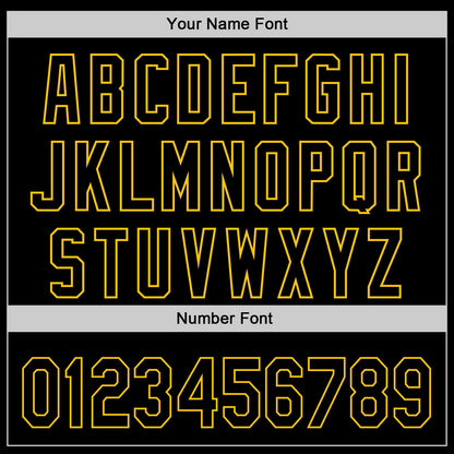 Custom Black Yellow-White 3D Bone Cancer Ribbon Authentic Baseball Jersey - Sky-Custom