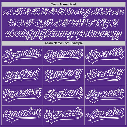 Custom Purple White 3D Gastric Cancer Ribbon Authentic Baseball Jersey - Sky-Custom