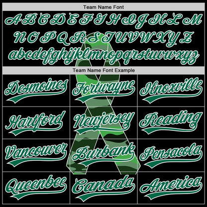 Custom Black Kelly Green-White 3D Liver Cancer Ribbon Authentic Baseball Jersey - Sky-Custom
