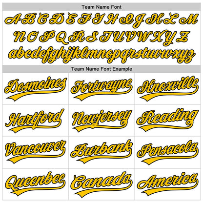 Custom White Black Pinstripe Yellow 3D Childhood Cancer Gold Ribbon Authentic Baseball Jersey - Sky-Custom