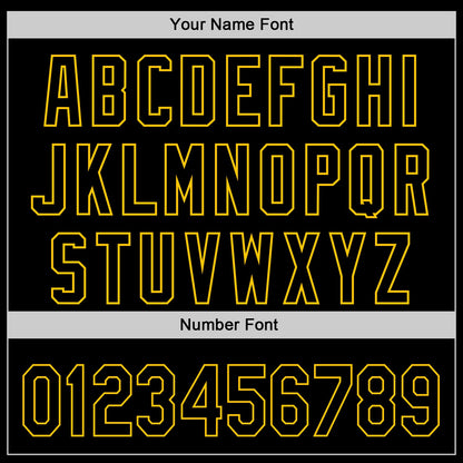 Custom Black Yellow 3D Childhood Cancer Gold Ribbon Authentic Baseball Jersey - Sky-Custom