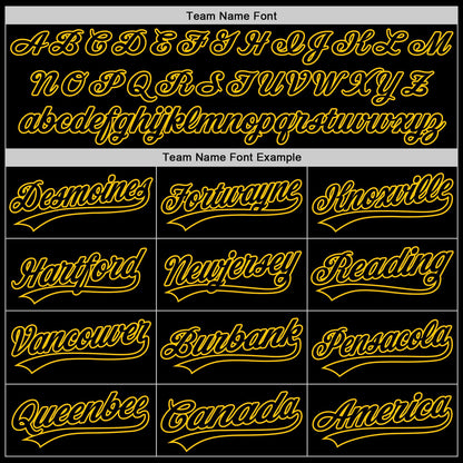 Custom Black Yellow 3D Childhood Cancer Gold Ribbon Authentic Baseball Jersey - Sky-Custom