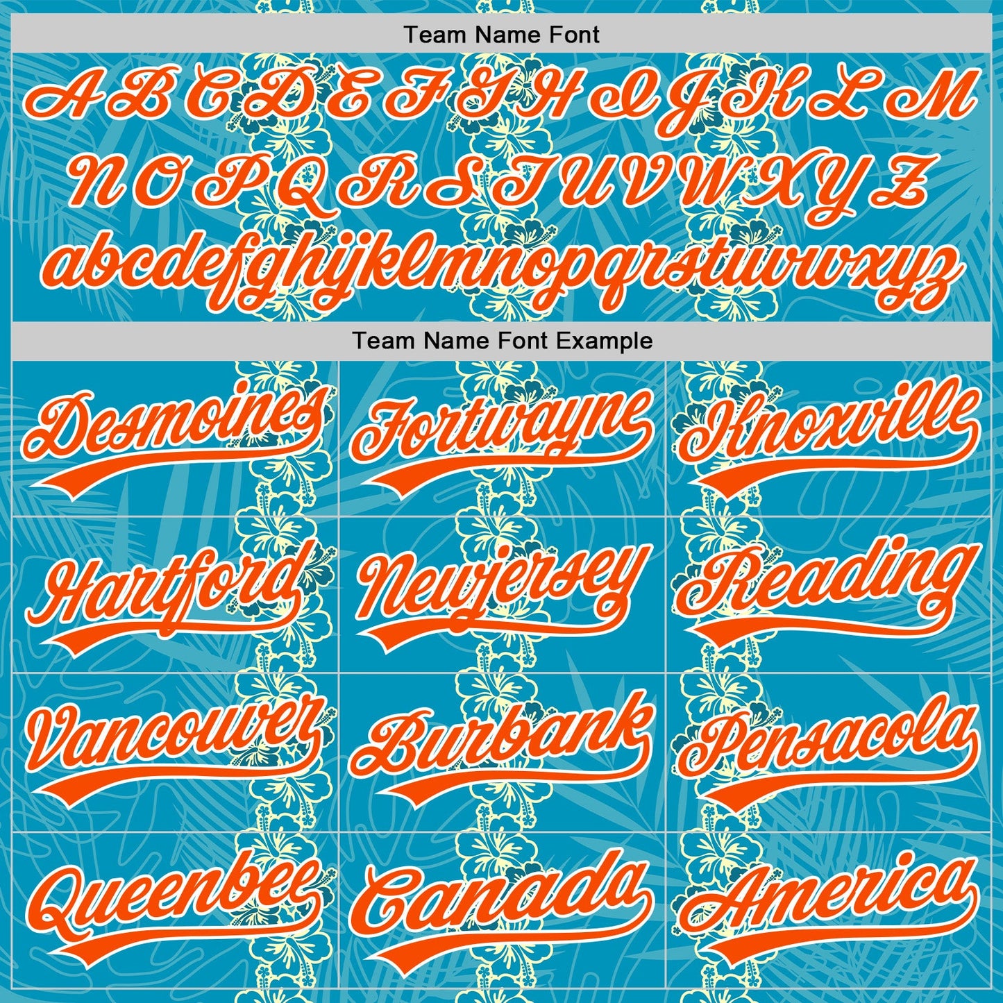 Custom Sky Blue Orange-White 3D Tropical Hawaii Jungle Leaves And Flower Authentic Baseball Jersey - Sky-Custom
