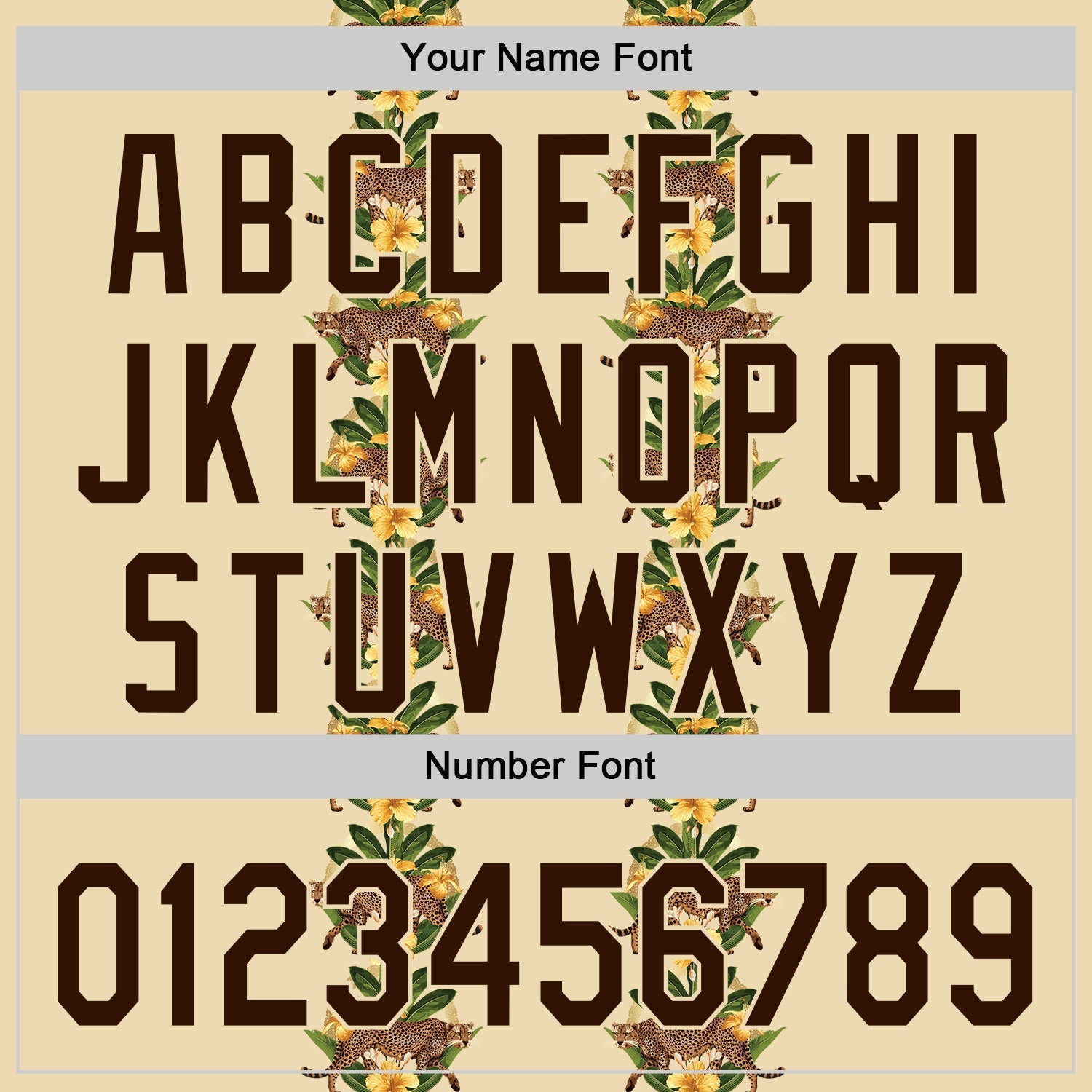 Custom Cream Brown 3D Tropical Hawaii Jungle Plant And Leopard Authentic Baseball Jersey - Sky-Custom