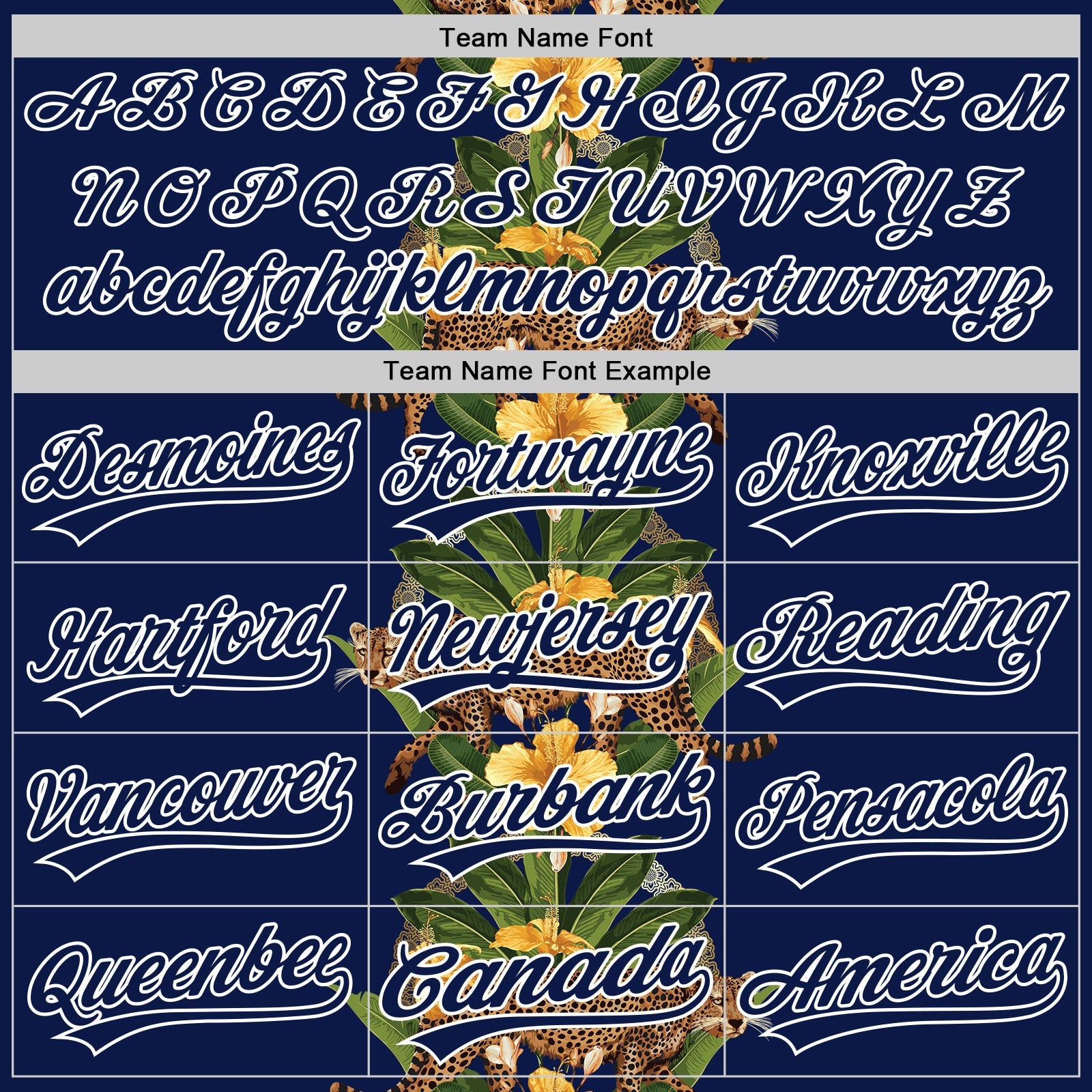 Custom Navy White 3D Tropical Hawaii Jungle Plant And Leopard Authentic Baseball Jersey - Sky-Custom