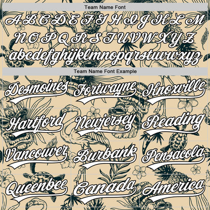 Custom City Cream White-Black 3D Tropical Hawaii Plant And Flamingo Authentic Baseball Jersey - Sky-Custom