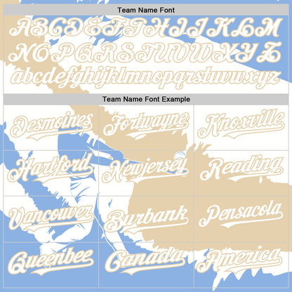Custom Light Blue White-City Cream 3D Argentina Argentinian Flag Authentic Baseball Jersey - Sky-Custom