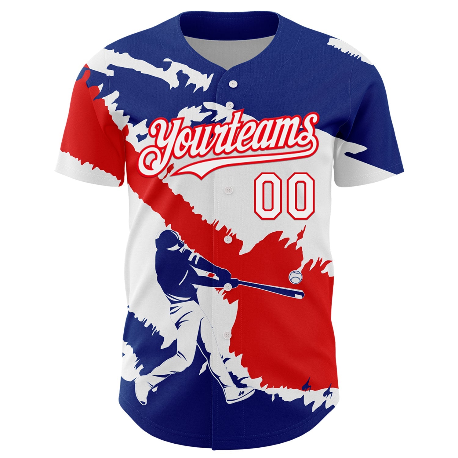 Custom Royal White-Fire Red 3D Costa Rica Costa Rican Flag Authentic Baseball Jersey - Sky-Custom