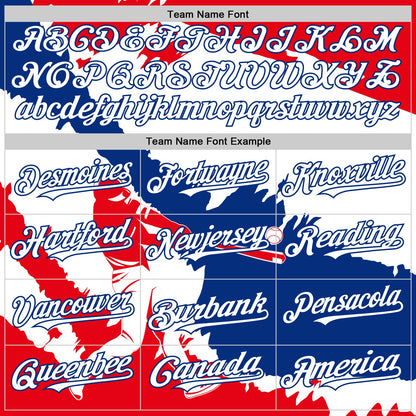 Custom Fire Red White-Royal 3D Cuba Cuban Flag Authentic Baseball Jersey - Sky-Custom