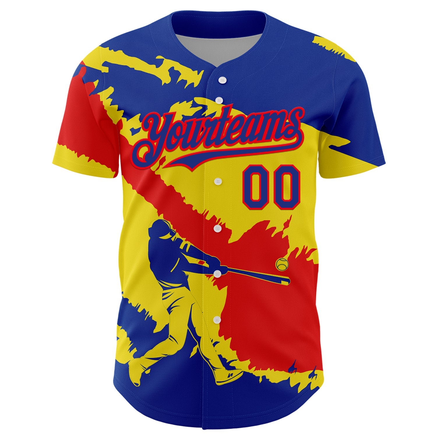 Custom Royal Fire Red-Light Yellow 3D Ecuador Ecuadorian Flag Authentic Baseball Jersey - Sky-Custom