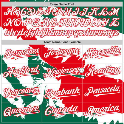 Custom Kelly Green White-Fire Red 3D Mexico Mexican Flag Authentic Baseball Jersey - Sky-Custom
