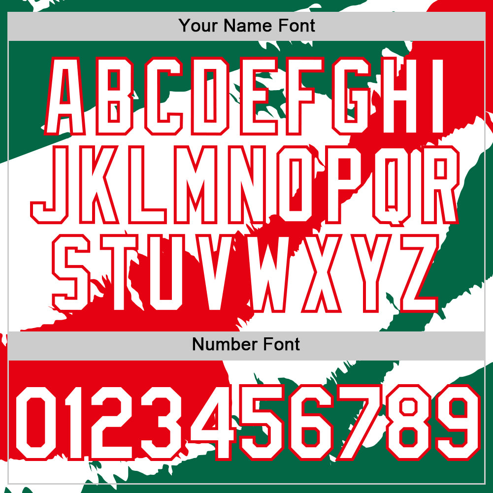 Custom Kelly Green White-Fire Red 3D Mexico Mexican Flag Authentic Baseball Jersey - Sky-Custom