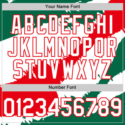 Custom Kelly Green White-Fire Red 3D Mexico Mexican Flag Authentic Baseball Jersey - Sky-Custom