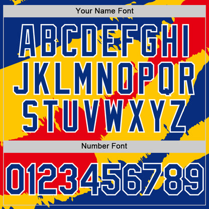 Custom Royal Yellow-Fire Red 3D Venezuela Venezuelan Flag Authentic Baseball Jersey - Sky-Custom