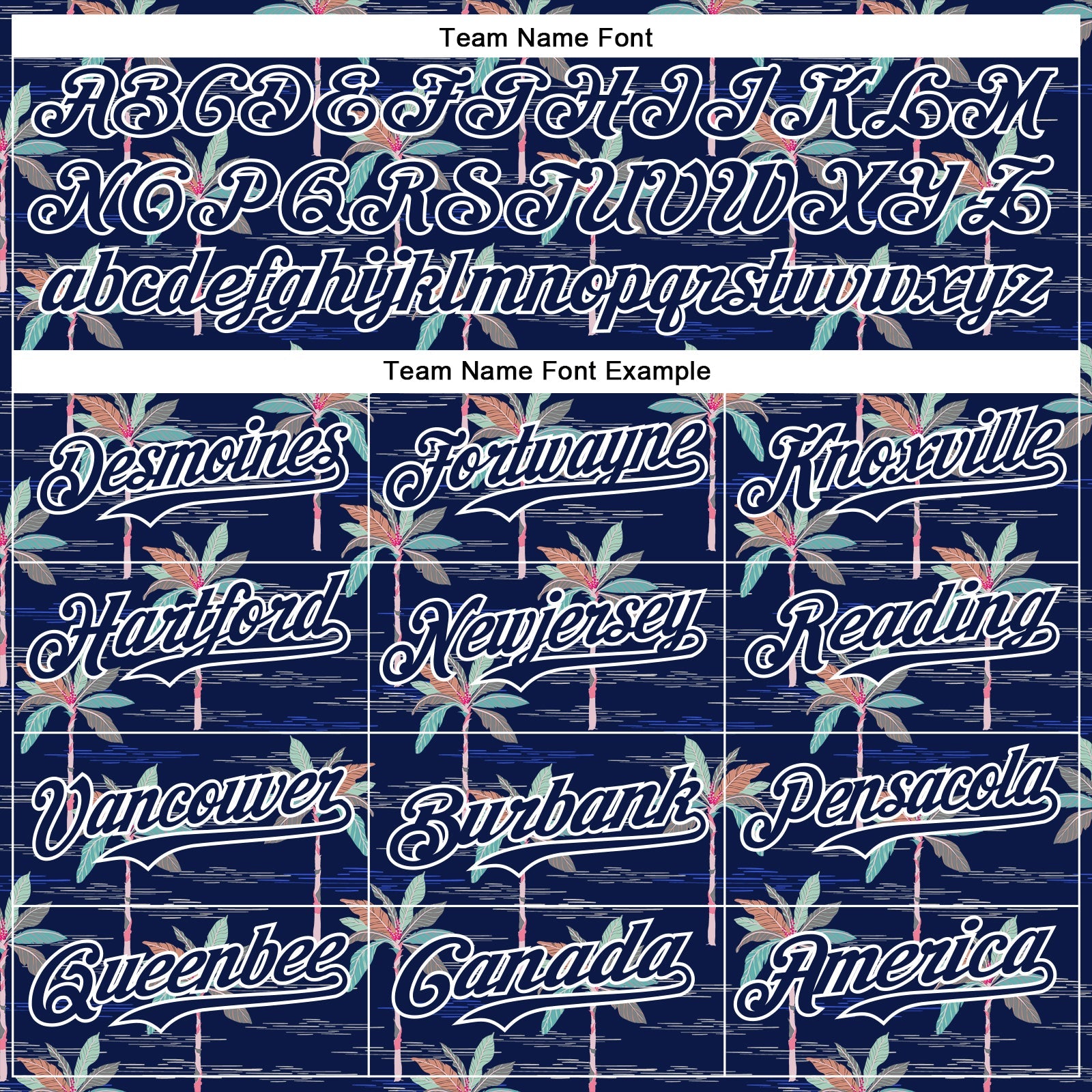 Custom Navy White 3D Hawaii Beach Tropical Palm Tree Authentic Baseball Jersey - Sky-Custom