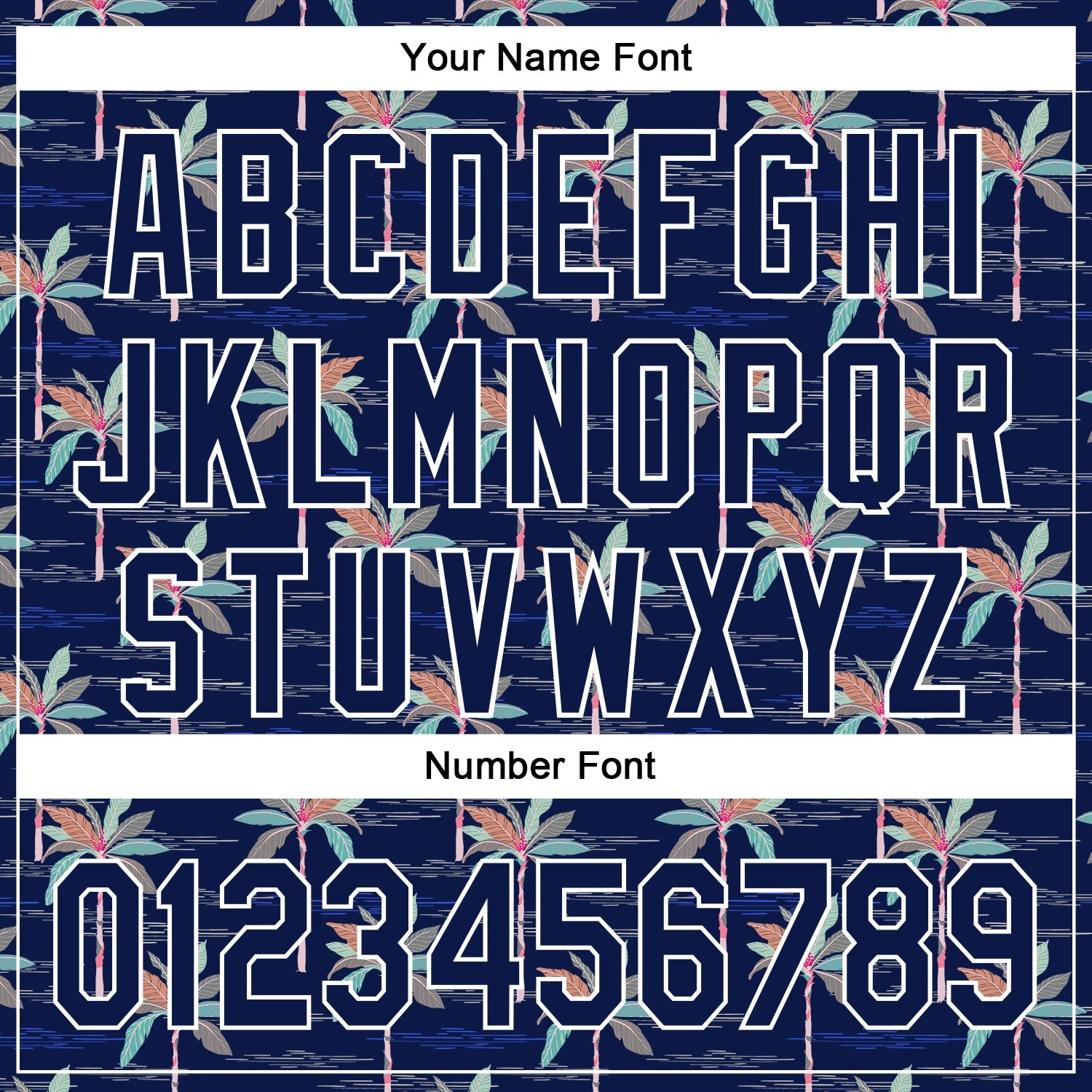 Custom Navy White 3D Hawaii Beach Tropical Palm Tree Authentic Baseball Jersey - Sky-Custom
