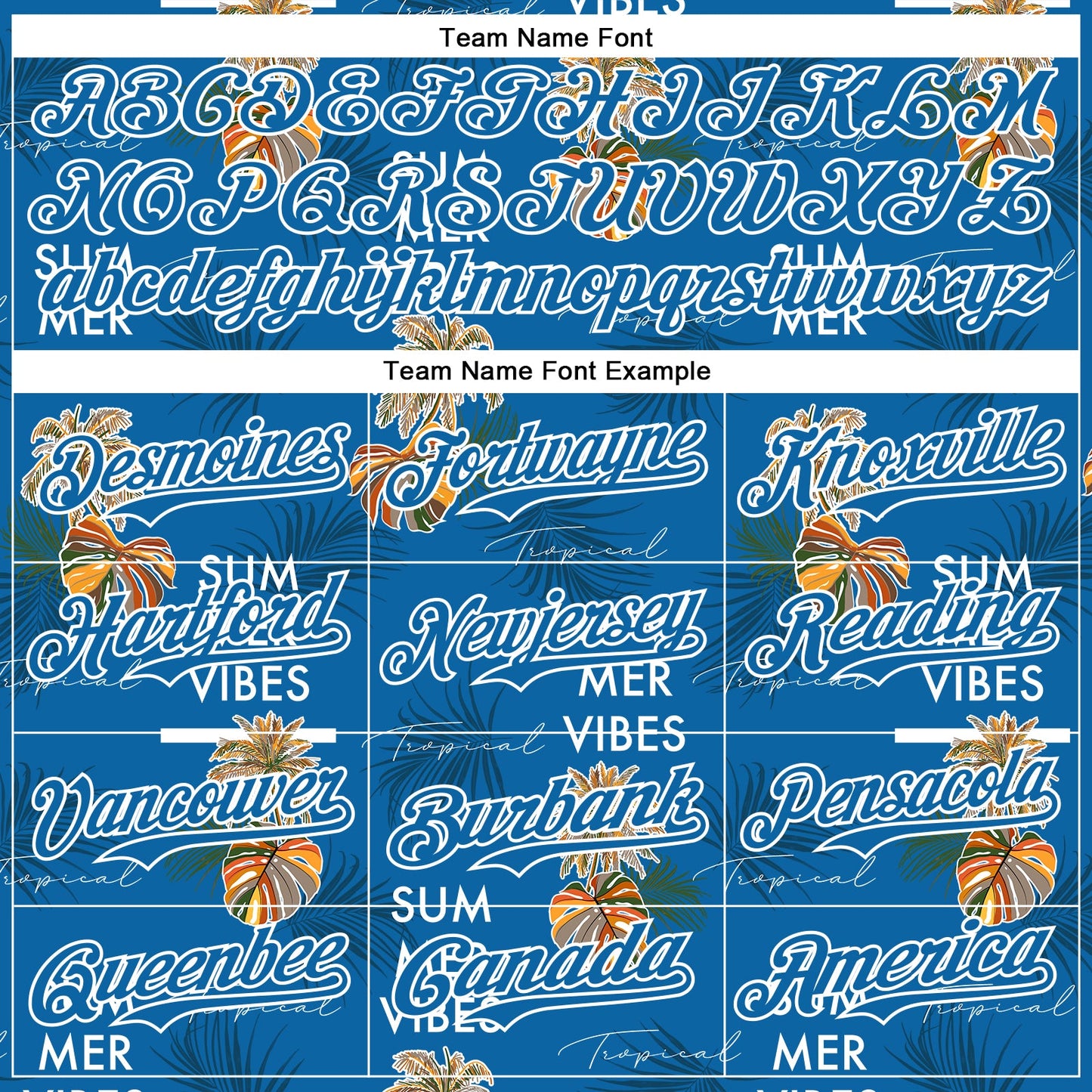 Custom Blue White 3D Hawaii Tropical Leaves Summer Vibes Authentic Baseball Jersey - Sky-Custom