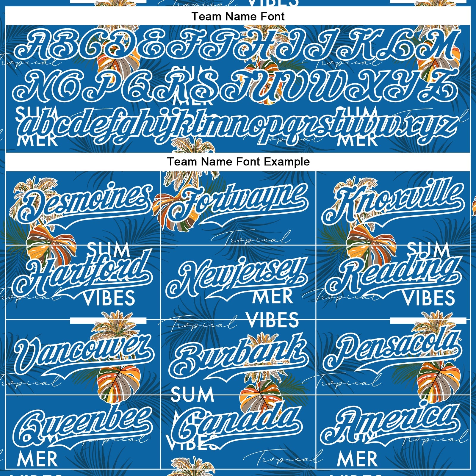 Custom Blue White 3D Hawaii Tropical Leaves Summer Vibes Authentic Baseball Jersey - Sky-Custom