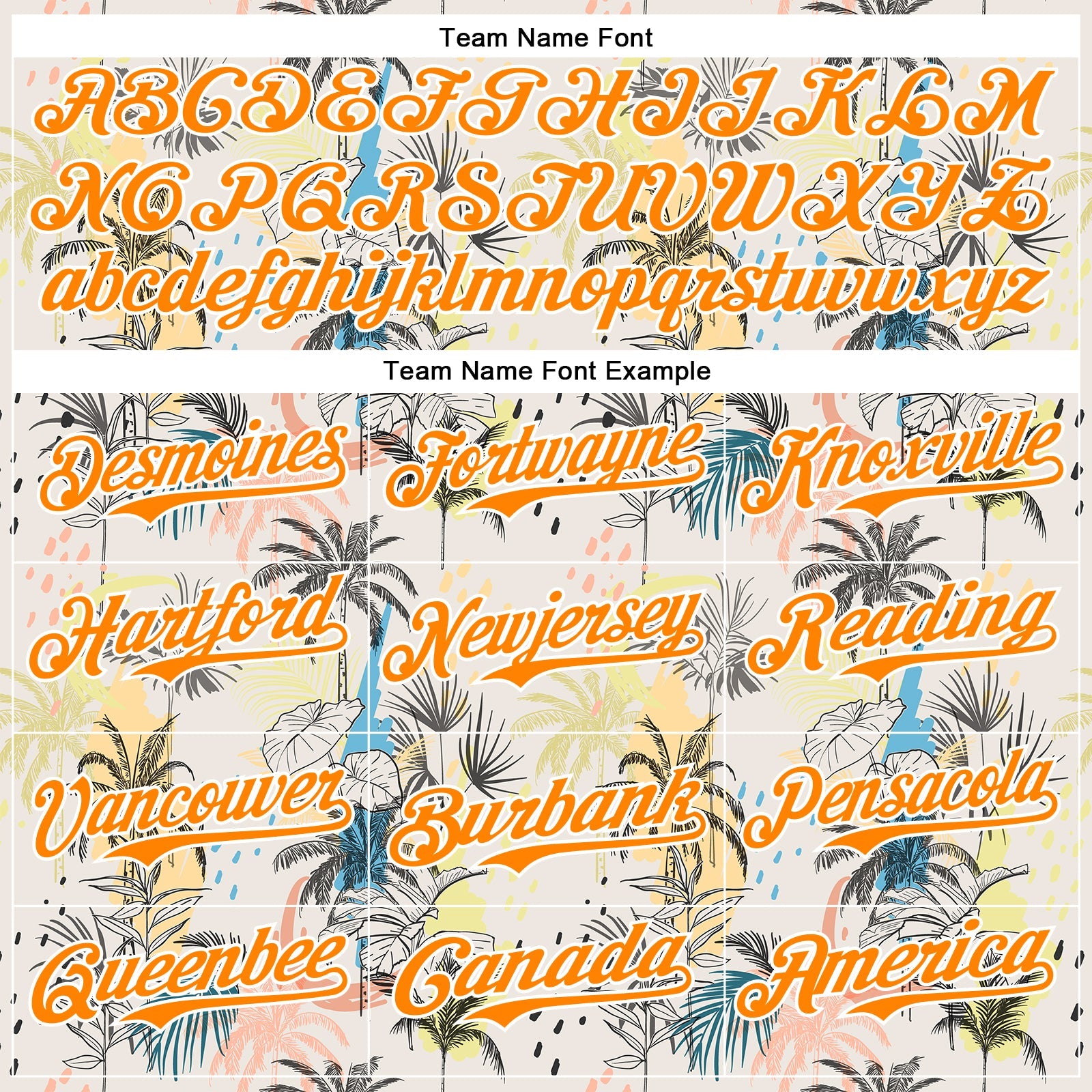 Custom Cream Bay Orange-White 3D Hawaii Tropical Palm Tree Authentic Baseball Jersey - Sky-Custom