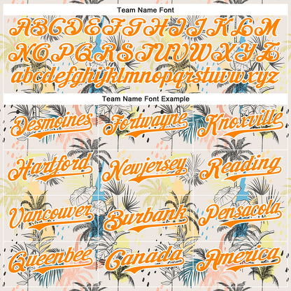 Custom Cream Bay Orange-White 3D Hawaii Tropical Palm Tree Authentic Baseball Jersey - Sky-Custom
