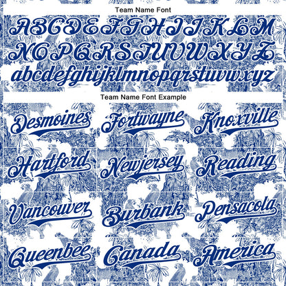 Custom White Royal 3D Hawaii Tropical Jungle Leopard Authentic Baseball Jersey - Sky-Custom