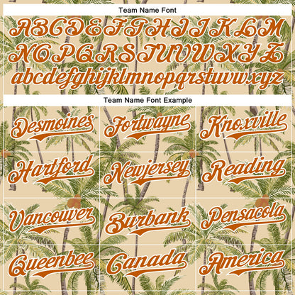 Custom City Cream Texas Orange-White 3D Hawaii Tropical Coconut Tree Authentic Baseball Jersey - Sky-Custom