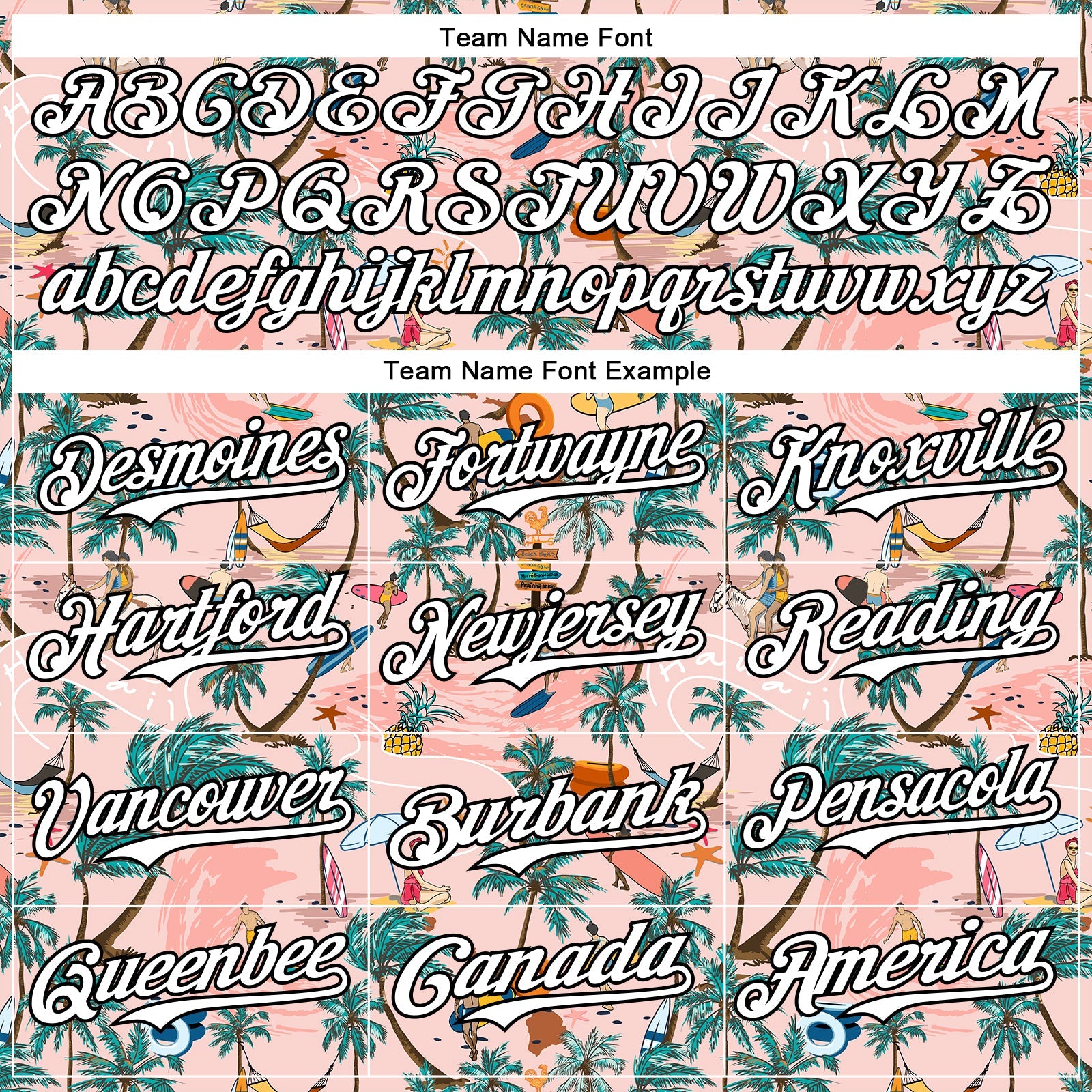 Custom Medium Pink White-Black 3D Hawaii Beach Tropical Palm Tree Surfing Authentic Baseball Jersey - Sky-Custom