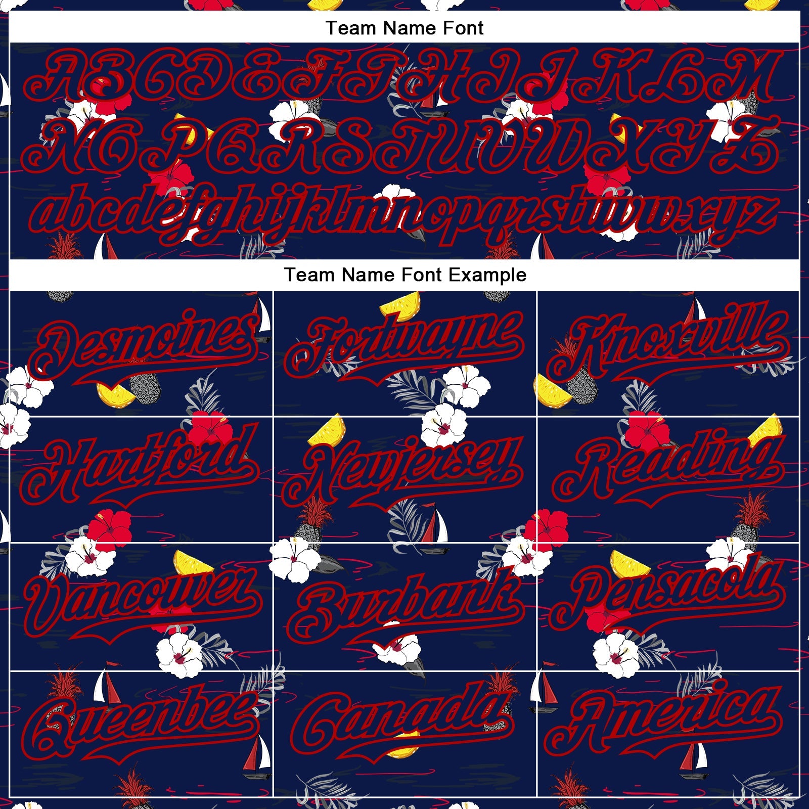 Custom Navy Red 3D Hawaii Tropical Leaves And Flowers Authentic Baseball Jersey - Sky-Custom