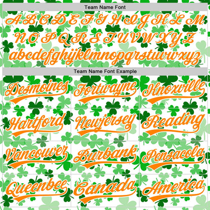 Custom White Bay Orange-Green 3D St. Patrick's Day Shamrock Authentic Baseball Jersey - Sky-Custom