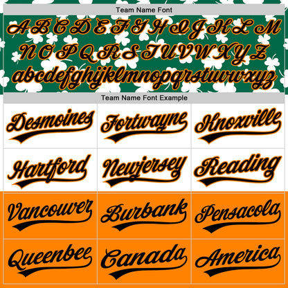 Custom Kelly Green Black-Bay Orange 3D St. Patrick's Day Shamrock Authentic Baseball Jersey - Sky-Custom
