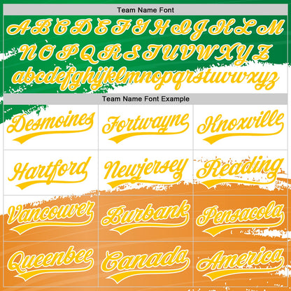 Custom Green Yellow-Texas Orange 3D St. Patrick's Day Shamrock Authentic Baseball Jersey - Sky-Custom