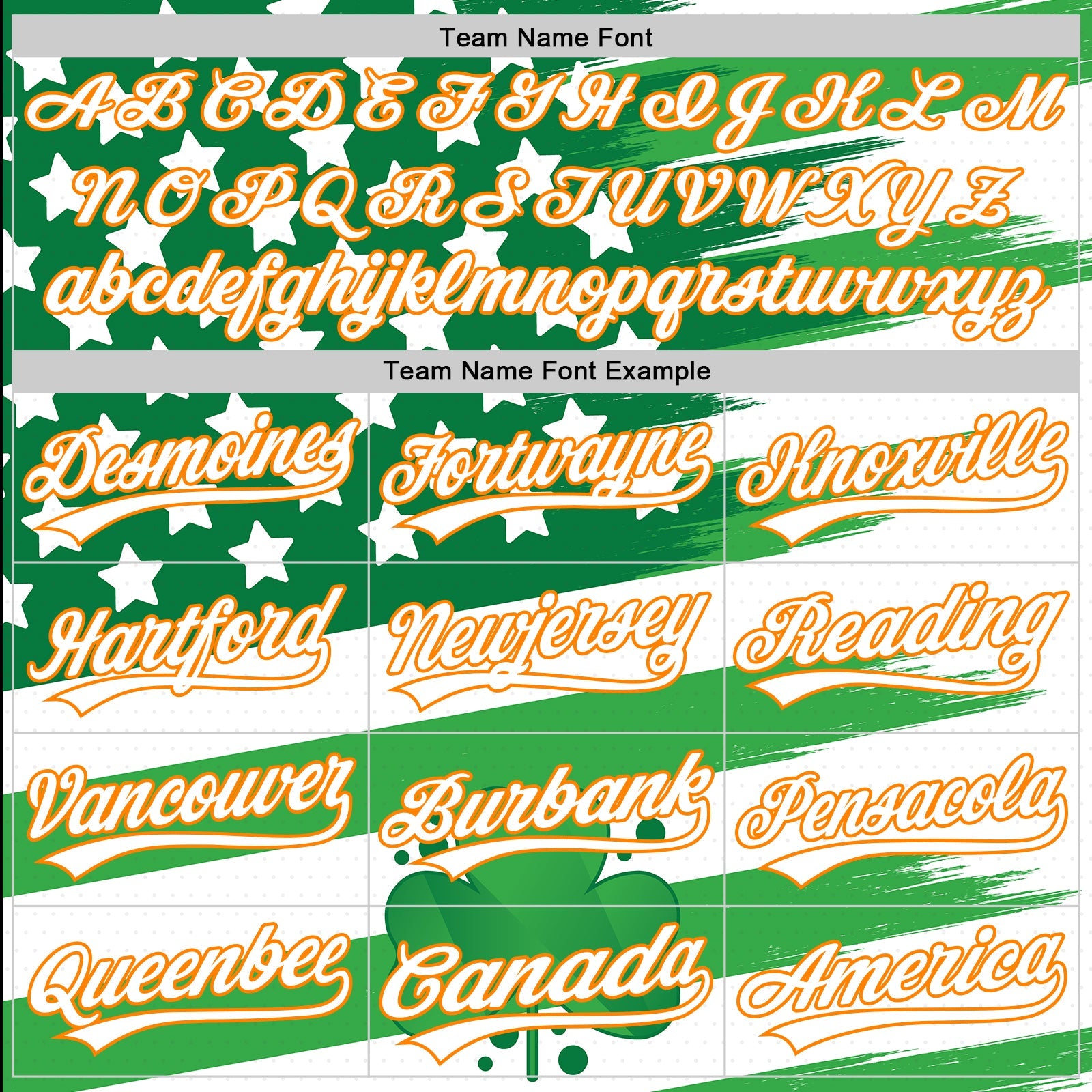 Custom White Bay Orange-Green 3D St. Patrick's Day Shamrock Authentic Baseball Jersey - Sky-Custom