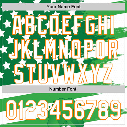Custom White Bay Orange-Green 3D St. Patrick's Day Shamrock Authentic Baseball Jersey - Sky-Custom