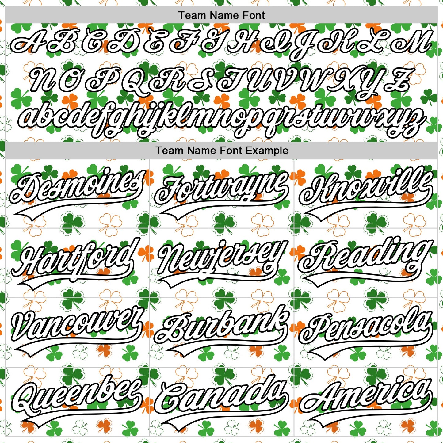 Custom White Black Green-Bay Orange 3D St. Patrick's Day Shamrock Authentic Baseball Jersey - Sky-Custom