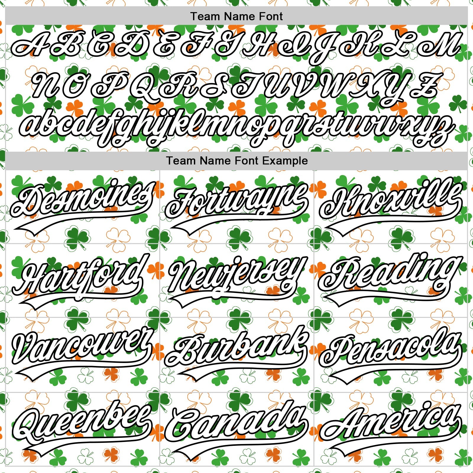 Custom White Black Green-Bay Orange 3D St. Patrick's Day Shamrock Authentic Baseball Jersey - Sky-Custom