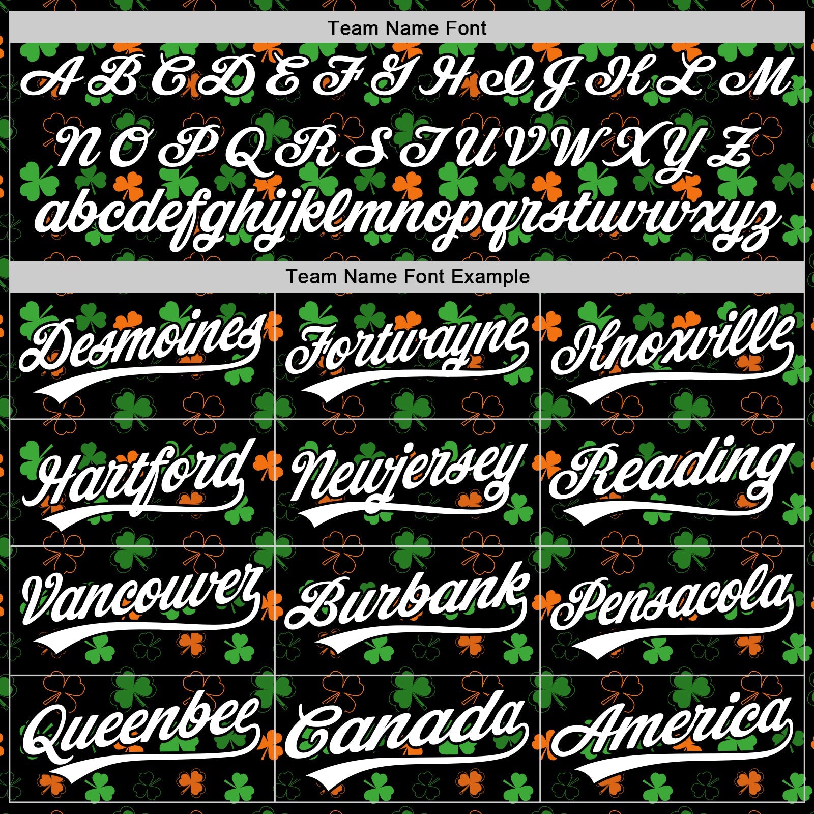 Custom Black Green-Bay Orange 3D St. Patrick's Day Shamrock Authentic Baseball Jersey - Sky-Custom