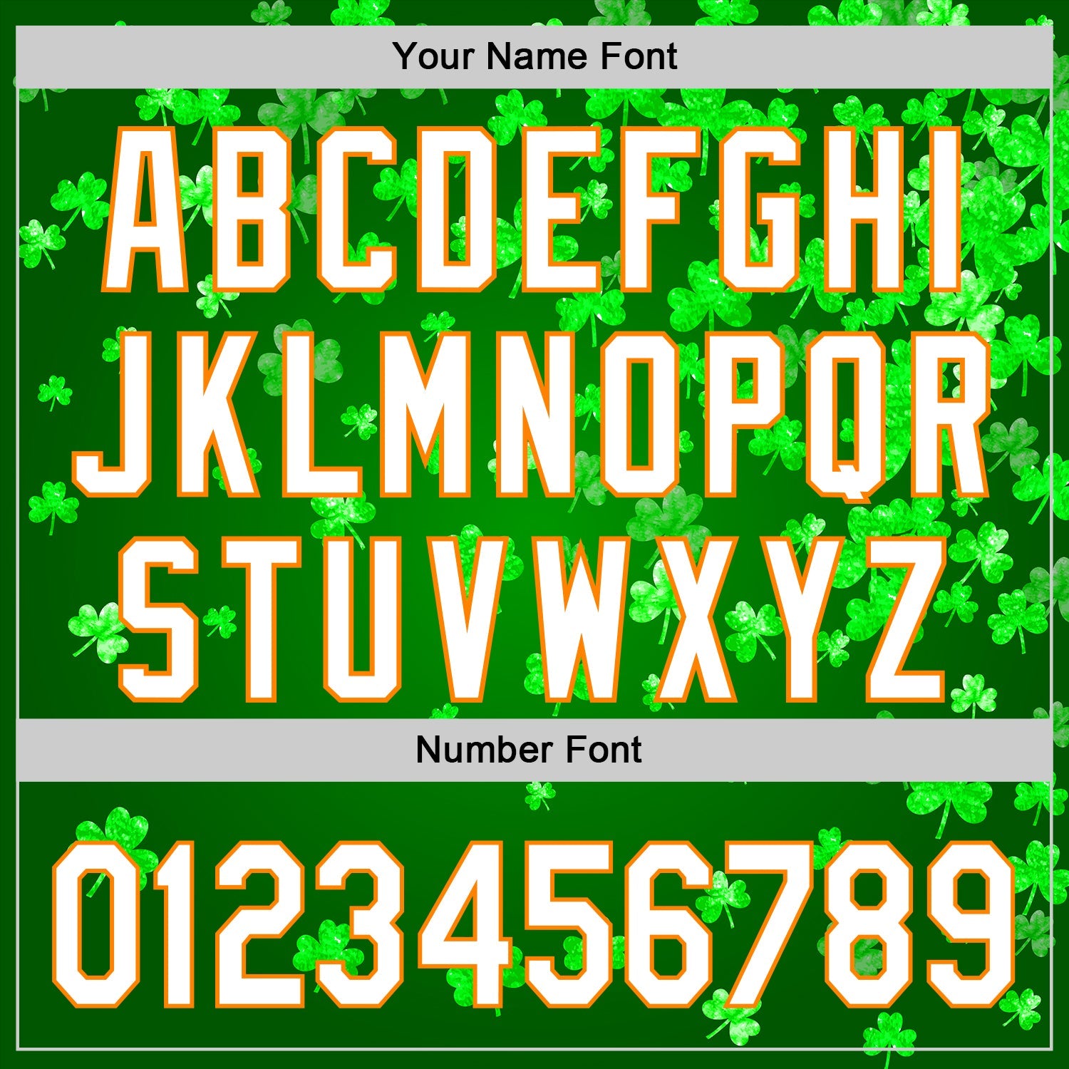 Custom Green White-Bay Orange 3D St. Patrick's Day Shamrock Authentic Baseball Jersey - Sky-Custom